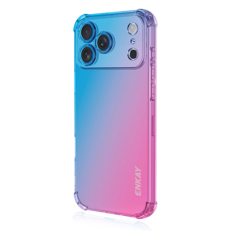 For iPhone 17 Pro ENKAY Hat-Prince Gradient Airbag TPU Phone Case(Blue Pink)