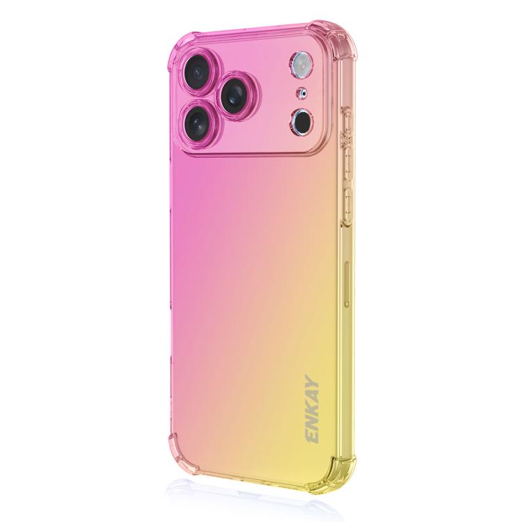 For iPhone 17 Pro ENKAY Hat-Prince Gradient Airbag TPU Phone Case(Pink Gold)