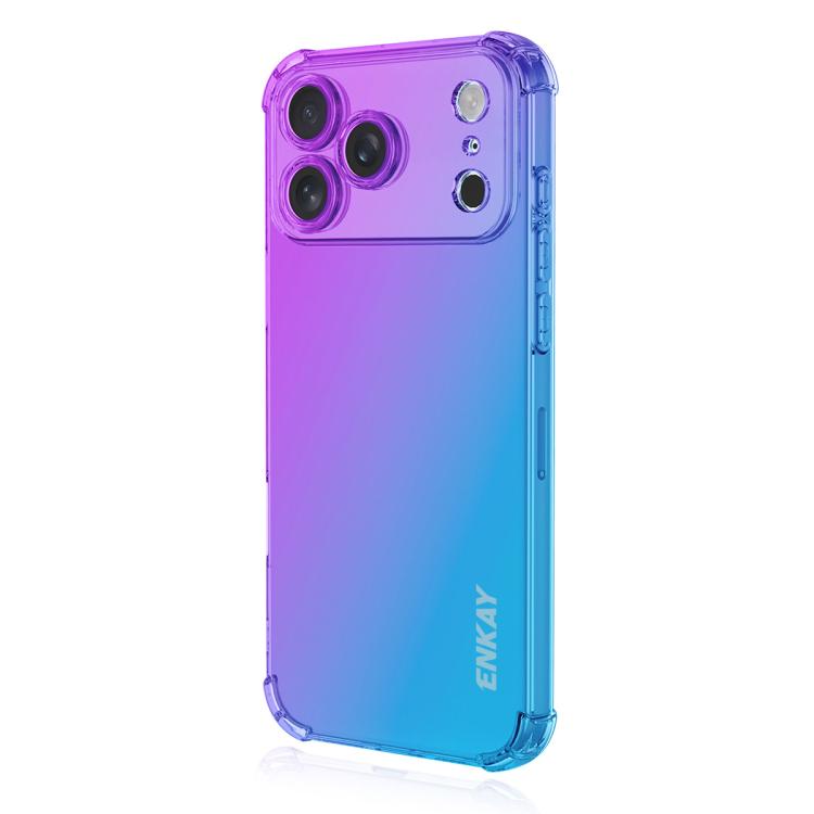 For iPhone 17 Pro ENKAY Hat-Prince Gradient Airbag TPU Phone Case(Purple Blue)