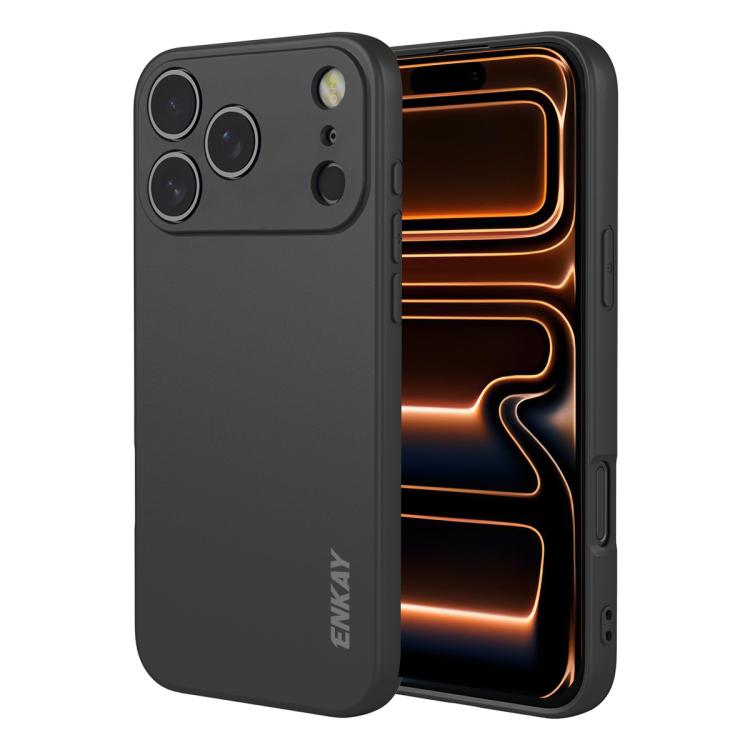 For iPhone 17 Pro ENKAY Liquid Silicone Soft Shockproof Phone Case(Black)