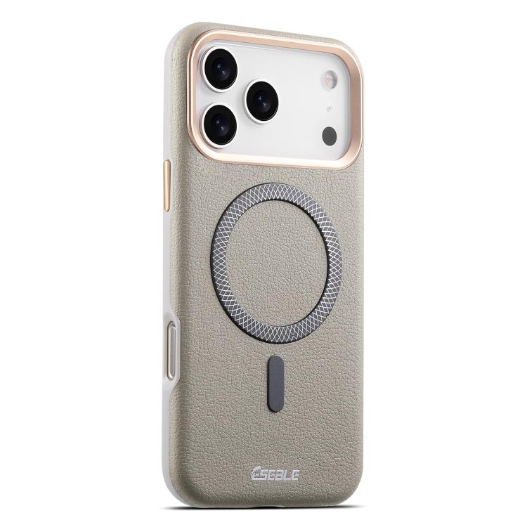 For iPhone 17 Pro ESEBLE L2 Litchi Texture Metal Lens Magnetic Phone Case(Grey)