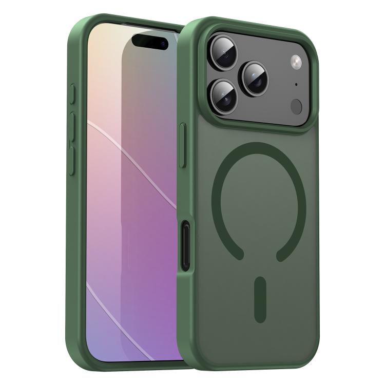 For iPhone 17 Pro Fanying Series PC Hybrid TPU Translucent Frosted MagSafe Phone Case(Olive Green)