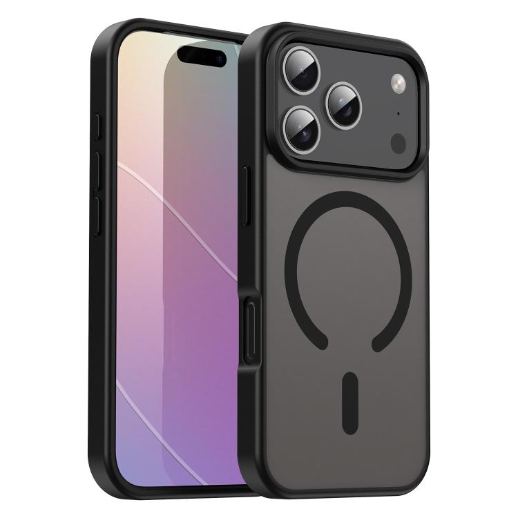 For iPhone 17 Pro Fanying Series PC Hybrid TPU Translucent Frosted MagSafe Phone Case(Translucent Black)