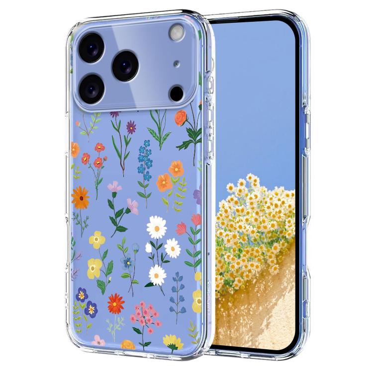 For iPhone 17 Pro Flower Pattern Painted TPU Phone Case(Daisy)