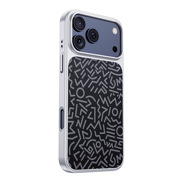 For iPhone 17 Pro Flower World Series Leather Magnetic TPU Phone Case(Graffiti Black)