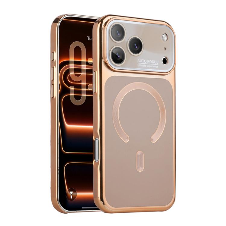 For iPhone 17 Pro Flowing Gold Phantom Magnetic Shockproof Phone Case(Brown)