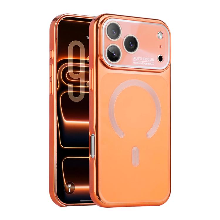 For iPhone 17 Pro Flowing Gold Phantom Magnetic Shockproof Phone Case(Orange)