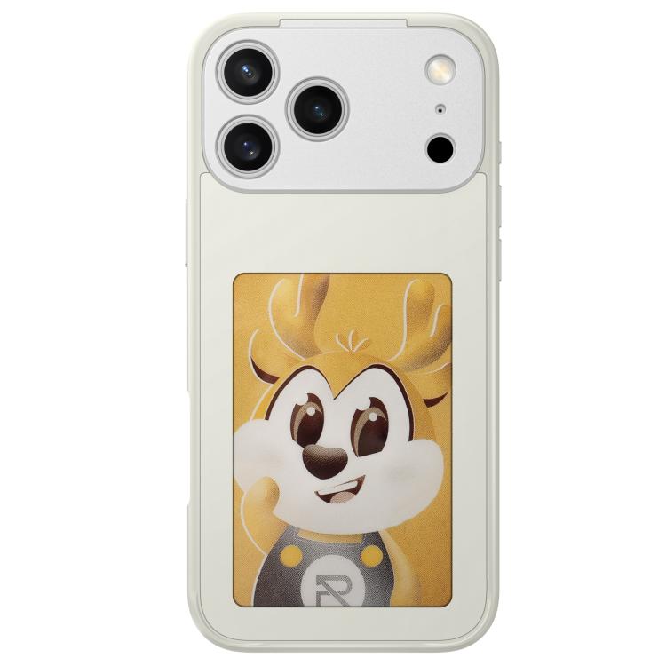 For iPhone 17 Pro Four-Color E-ink Screen NFC DIY Phone Case(White)