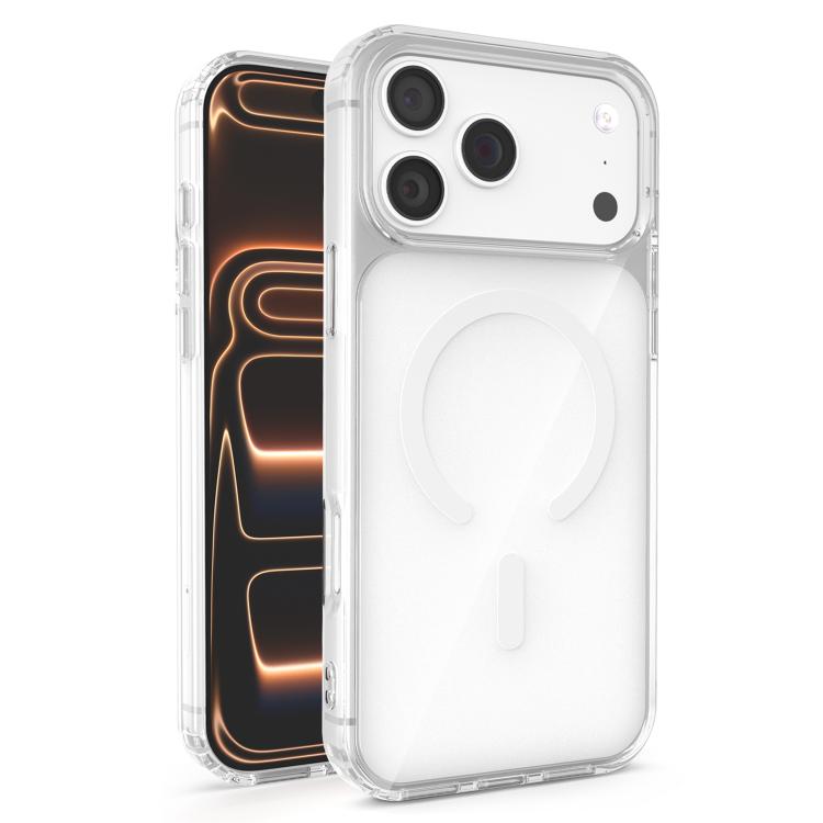 For iPhone 17 Pro Four-corner U-shaped Airbag Semi-transparent MagSafe Case(White)
