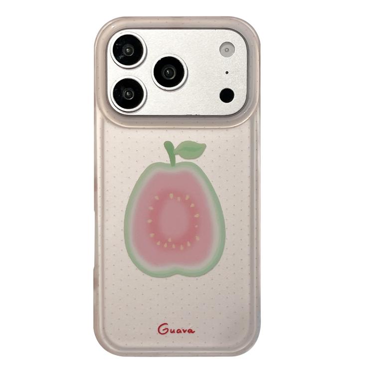 For iPhone 17 Pro Frosted Black Polka Dot Full Coverage TPU Phone Case(Guava)