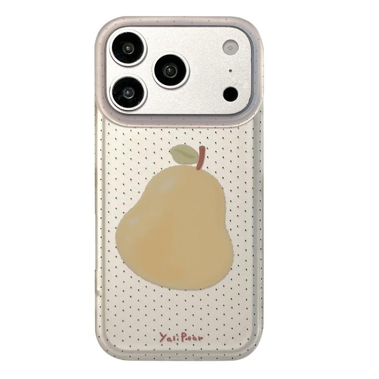 For iPhone 17 Pro Frosted Black Polka Dot Full Coverage TPU Phone Case(Pear)