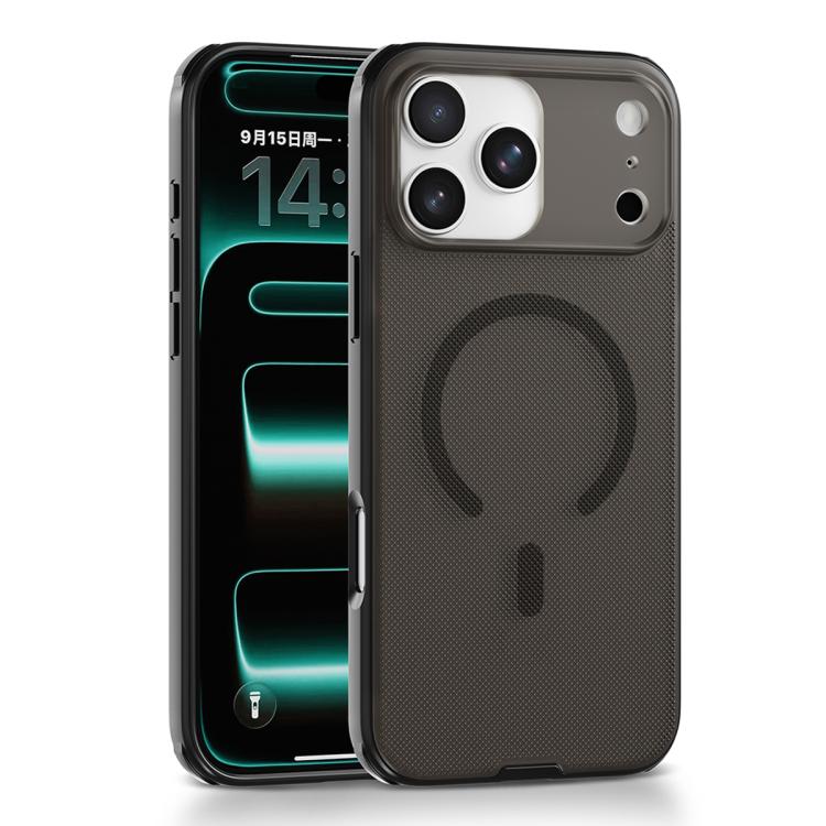 For iPhone 17 Pro Frosted Dot Texture Magnetic Phone Case(Black)