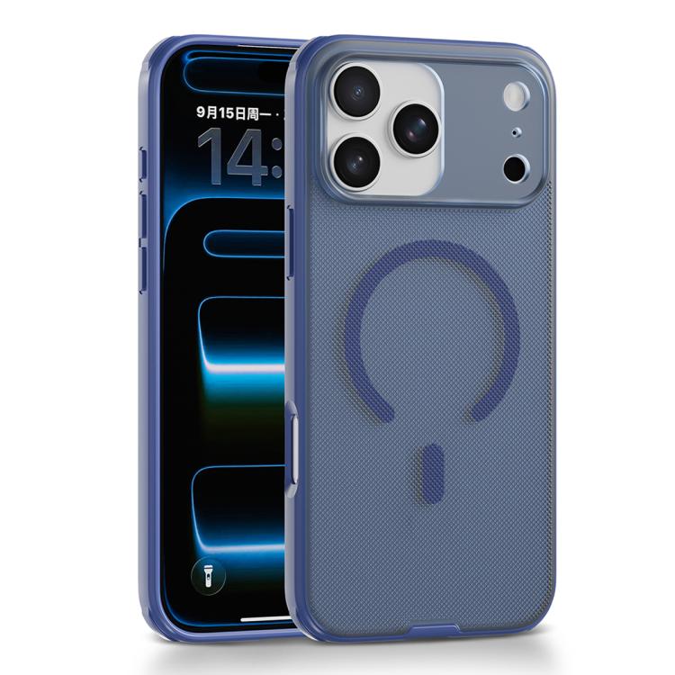 For iPhone 17 Pro Frosted Dot Texture Magnetic Phone Case(Blue)
