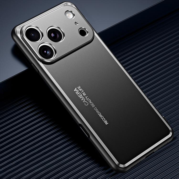 For iPhone 17 Pro Frosted Metal Phone Case(Black)