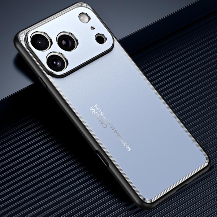 For iPhone 17 Pro Frosted Metal Phone Case(Blue)