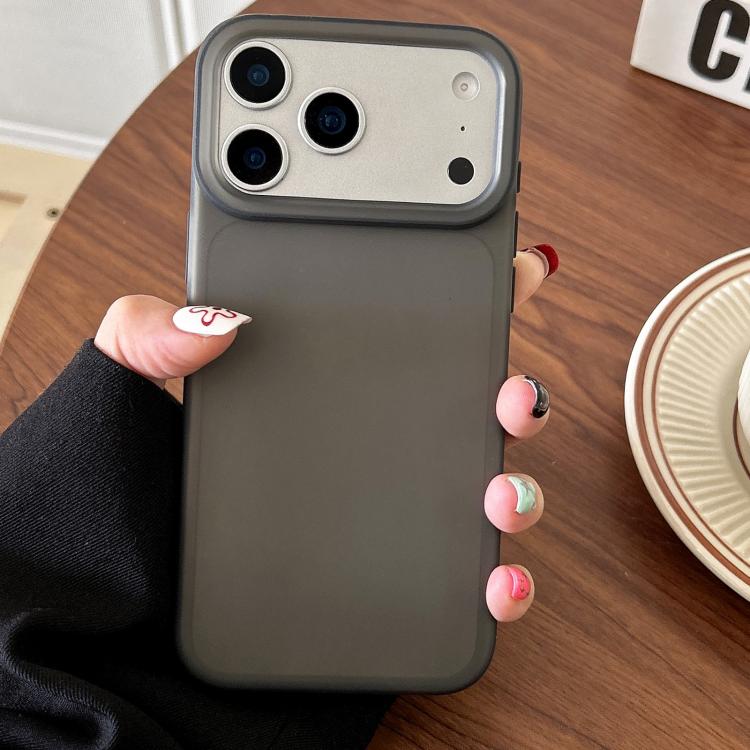 For iPhone 17 Pro Frosted Translucent TPU Full Coverage Phone Case(Black)