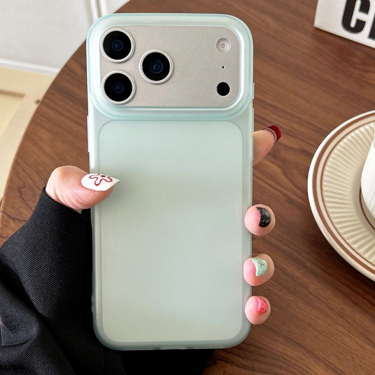 For iPhone 17 Pro Frosted Translucent TPU Full Coverage Phone Case(Light Blue)
