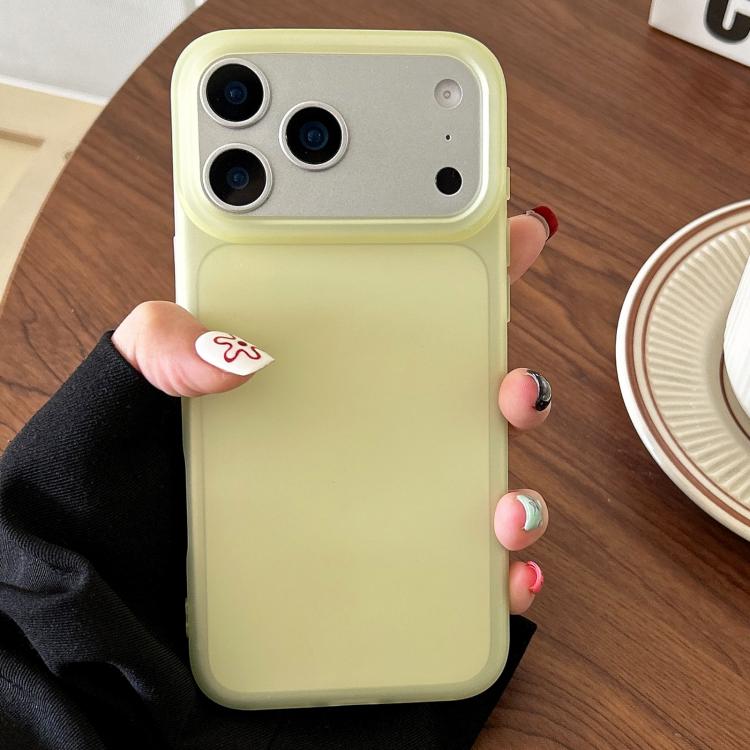 For iPhone 17 Pro Frosted Translucent TPU Full Coverage Phone Case(Yellow)