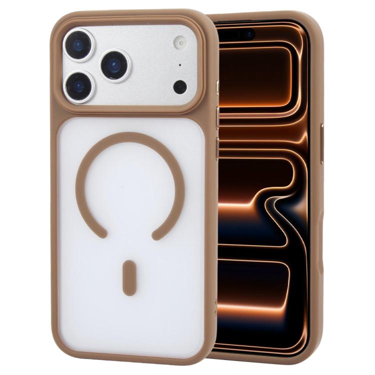 For iPhone 17 Pro GEBEI Jazz Series Skin Feel Frosted MagSafe Phone Case(Brown)
