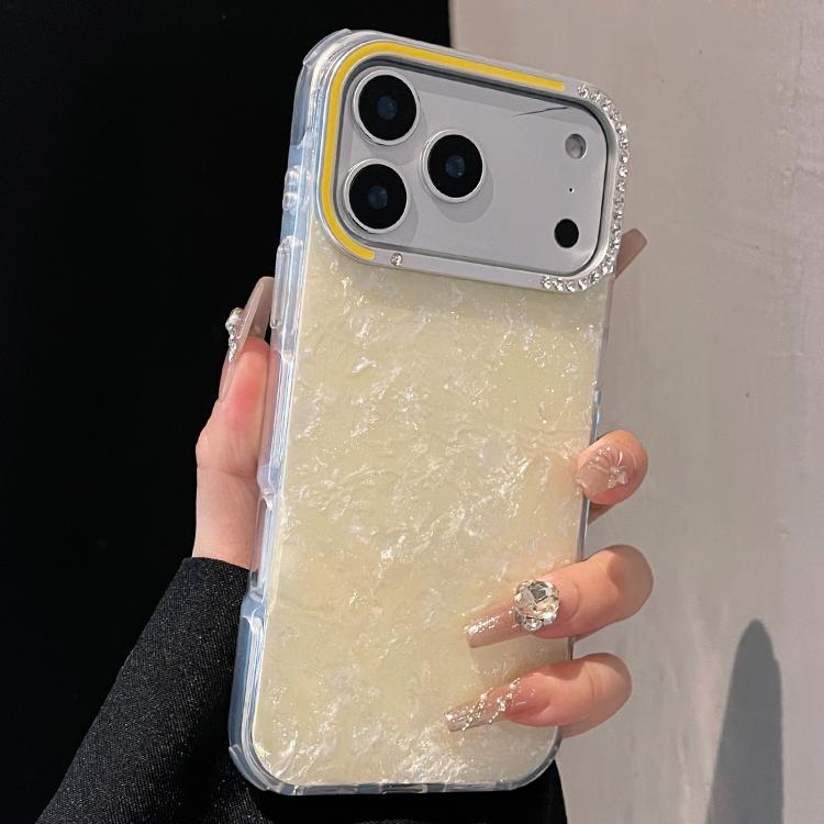 For iPhone 17 Pro Gilded Colorful Shell Patterned TPU+IMD Phone Case(Yellow)