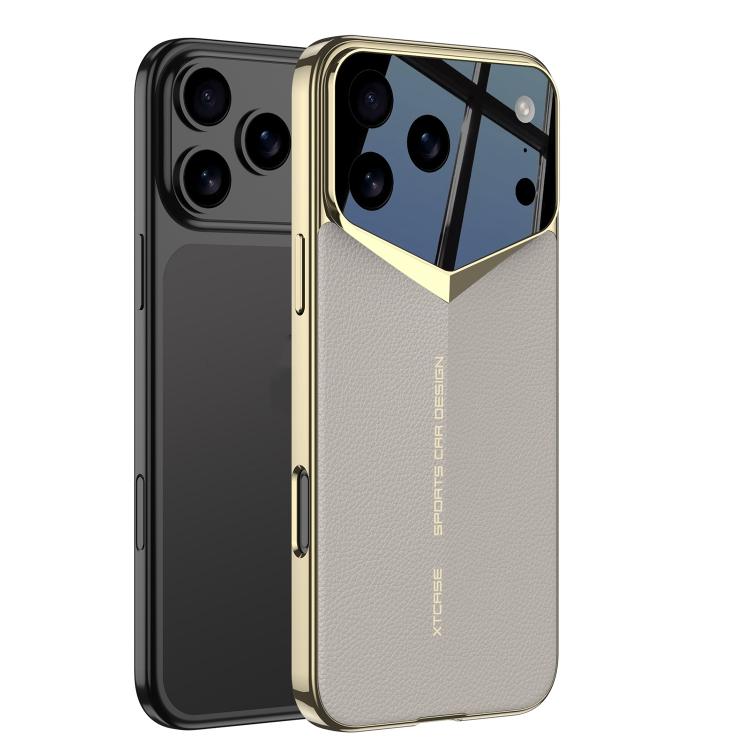 For iPhone 17 Pro GKK Blade Phantom Plain Leather Phone Case(Titanium Gray)