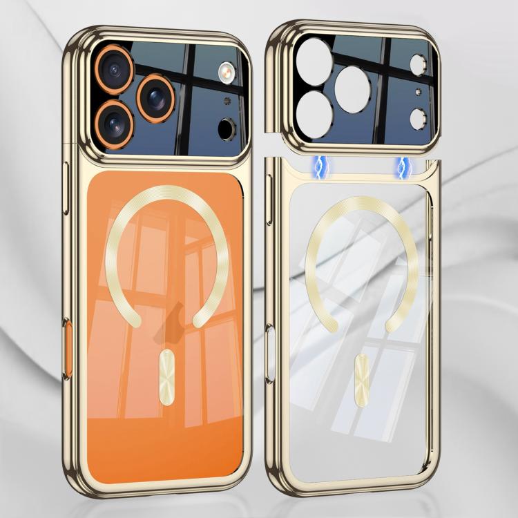For iPhone 17 Pro GKK Electroplating Phantom Splicing MagSafe Magnetic Phone Case(Champagne Gold)