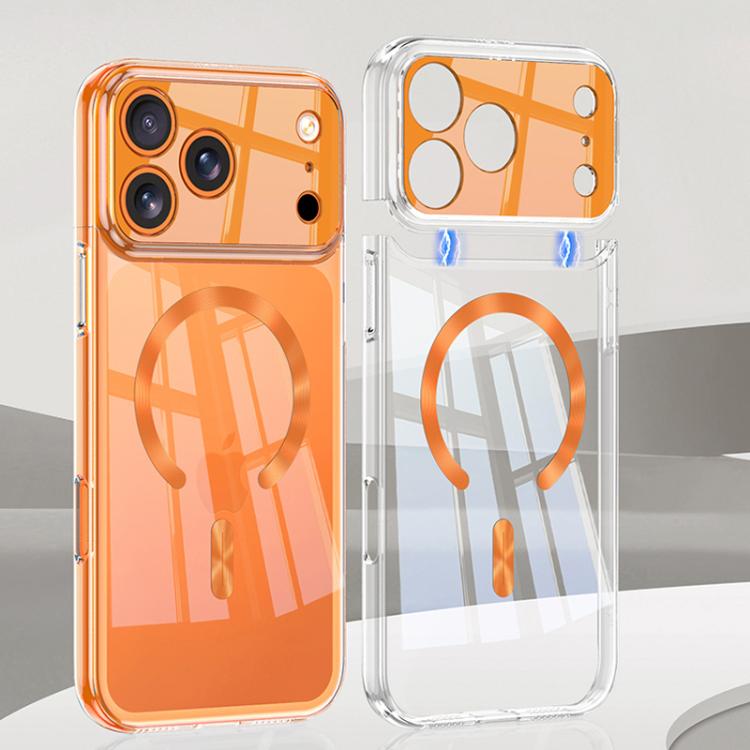 For iPhone 17 Pro GKK Phantom CD Pattern Magnetic MagSafe Transparent Phone Case(Orange)