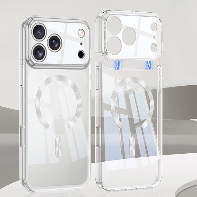 For iPhone 17 Pro GKK Phantom CD Pattern Magnetic MagSafe Transparent Phone Case(Silver)
