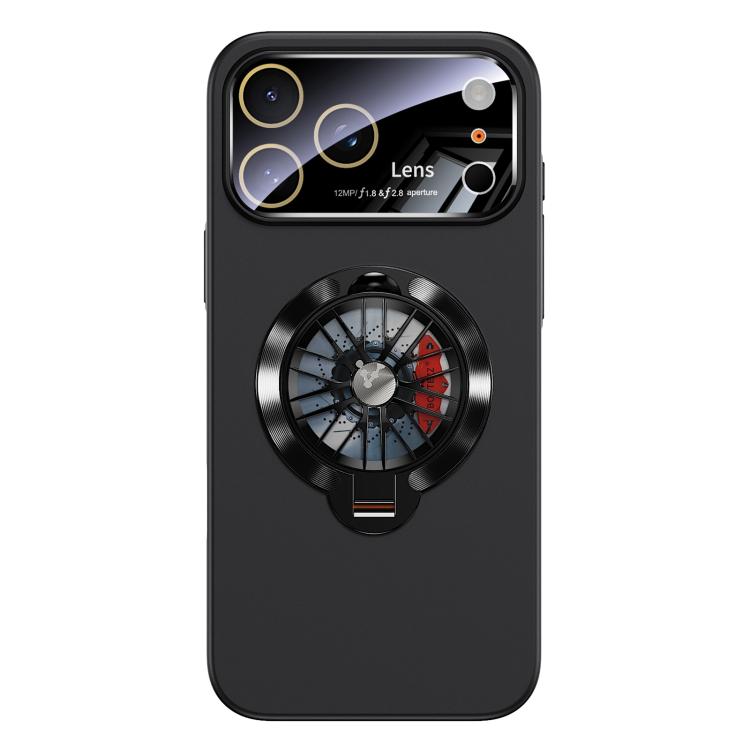 For iPhone 17 Pro Glaze PC Camera Window Gyro Kickstand Magnetic Phone Case(Black)