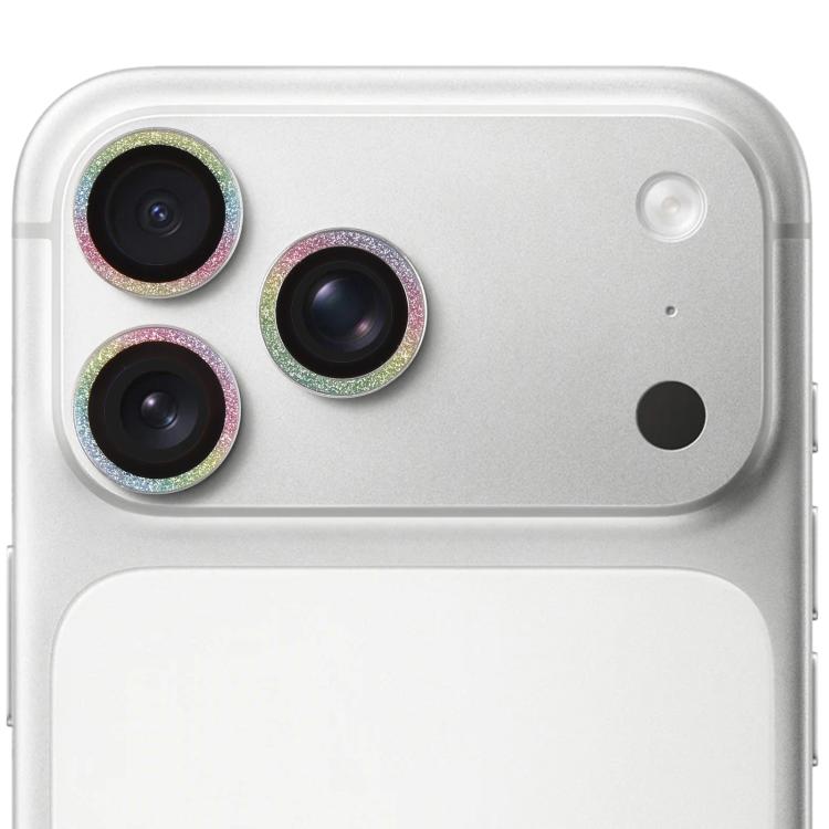 For iPhone 17 Pro Glitter Camera Lens Protector Ring Film(Colorful)
