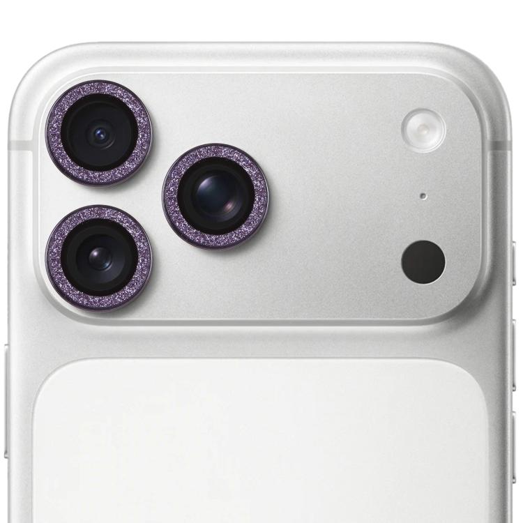 For iPhone 17 Pro Glitter Camera Lens Protector Ring Film(Dark Purple)