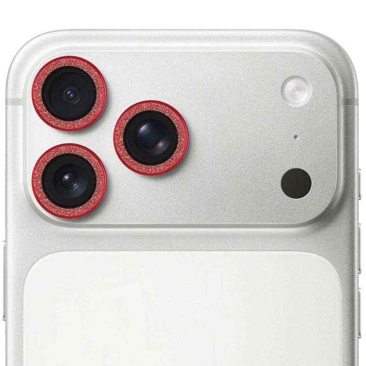 For iPhone 17 Pro Glitter Camera Lens Protector Ring Film(Red)