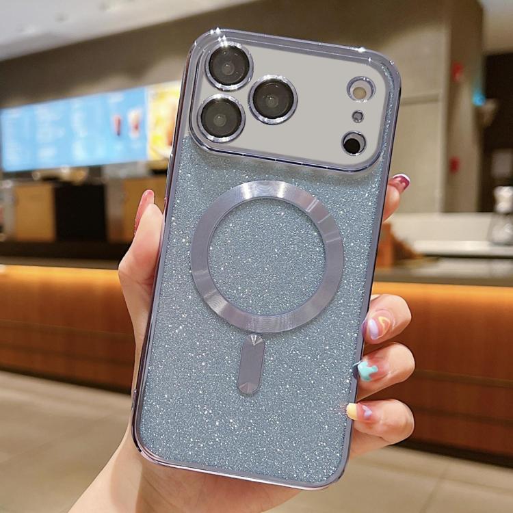 For iPhone 17 Pro Glitter Electroplating MagSafe TPU Phone Case(Blue)
