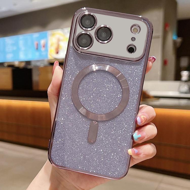 For iPhone 17 Pro Glitter Electroplating MagSafe TPU Phone Case(Purple)