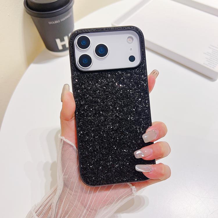 For iPhone 17 Pro Glitter Powder Shockproof TPU Phone Case(Black)