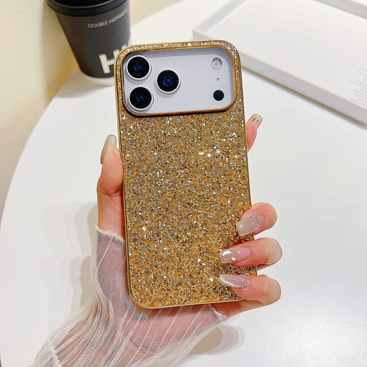For iPhone 17 Pro Glitter Powder Shockproof TPU Phone Case(Gold)