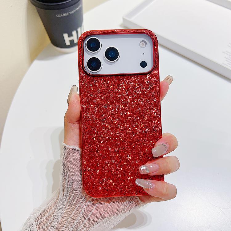 For iPhone 17 Pro Glitter Powder Shockproof TPU Phone Case(Red)