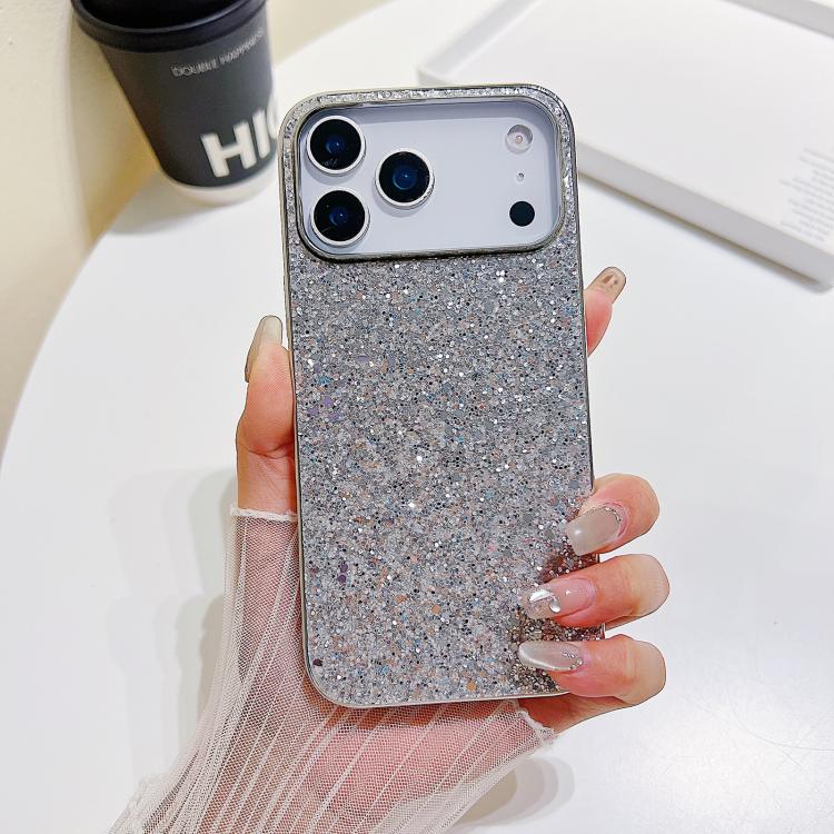 For iPhone 17 Pro Glitter Powder Shockproof TPU Phone Case(Silver)