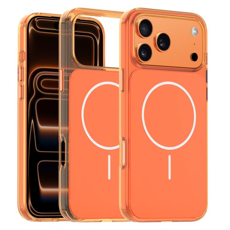 For iPhone 17 Pro Gold-Orange Original Color MagSafe Shockproof Phone Case(Orange)