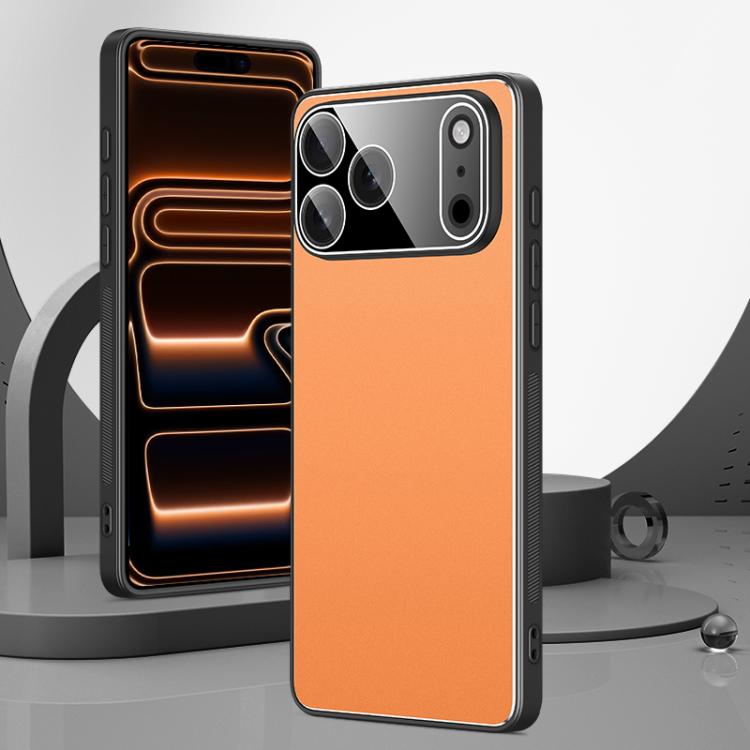For iPhone 17 Pro Golden Shield Metal Frosted Lens Film Phone Case(Orange)