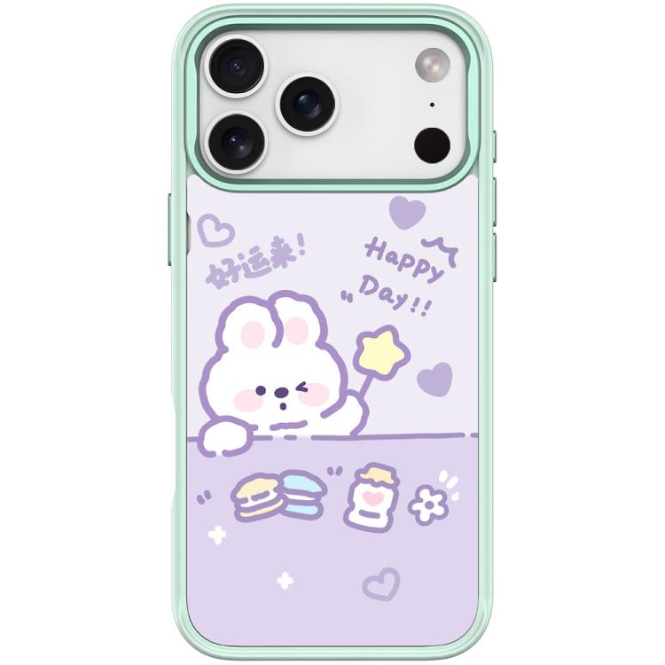 For iPhone 17 Pro Good Luck Star Rabbit Pattern Magnetic Phone Case(Light Green)