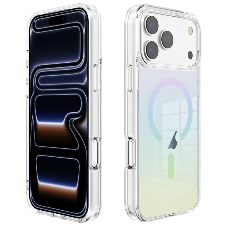 For iPhone 17 Pro Gradient Transparent PC MagSafe Phone Case(Colorful)