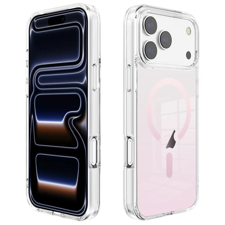 For iPhone 17 Pro Gradient Transparent PC MagSafe Phone Case(Gradient Pink)