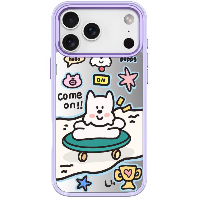 For iPhone 17 Pro Happy Weekend Pattern Magnetic Phone Case(Light Purple)