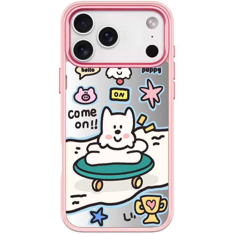 For iPhone 17 Pro Happy Weekend Pattern Magnetic Phone Case(Pink)