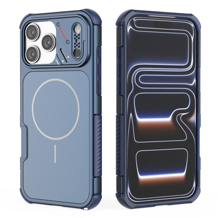For iPhone 17 Pro Heat Dissipation Air Shockproof TPU + PC Magsafe Phone Case(Blue)