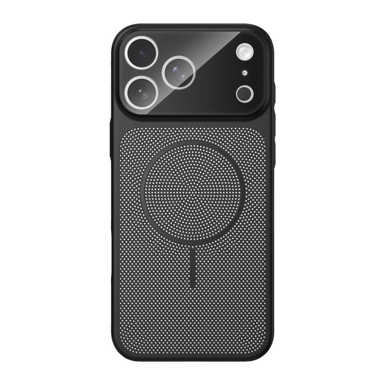 For iPhone 17 Pro Heat Dissipation Breathable Mesh Magnetic PC Phone Case(Black)