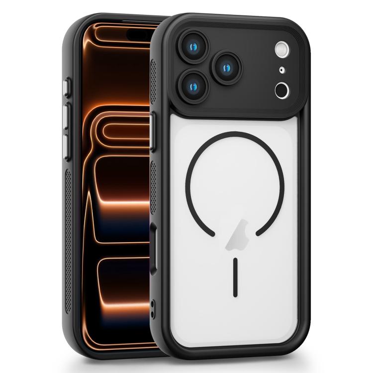For iPhone 17 Pro Heavenly Eye Magnetic TPU Hybrid PC Phone Case(Black)