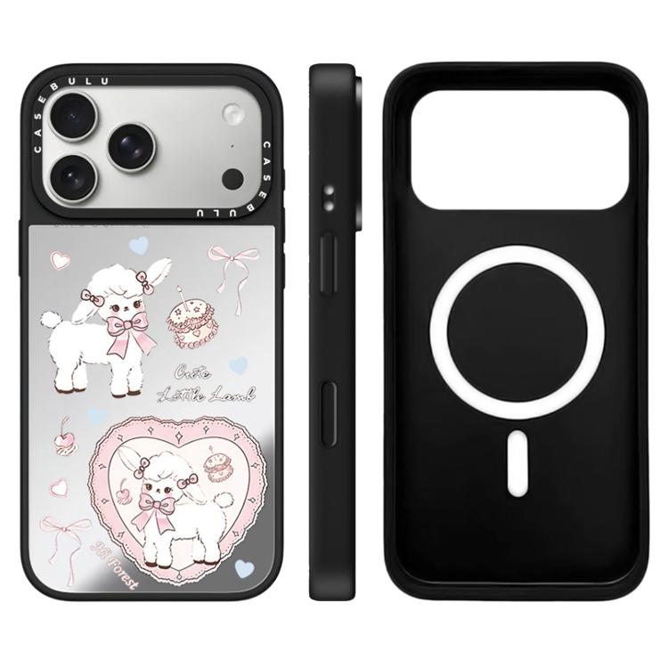 For iPhone 17 Pro Hi Forest Series Camera Control Button Mirror Magnetic Phone Case(Love Lamb)