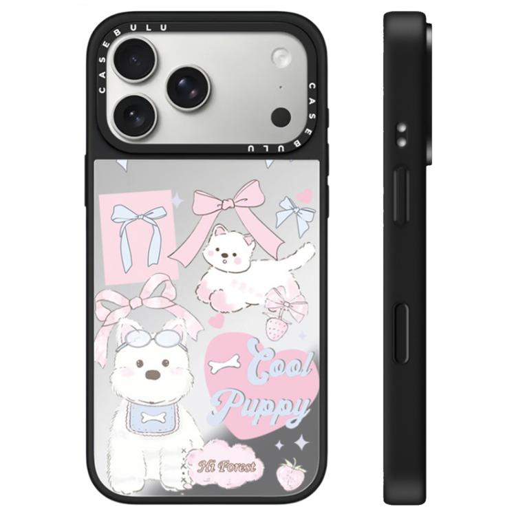For iPhone 17 Pro Hi Forest Series Camera Control Button Mirror Phone Case(Bow Puppy)